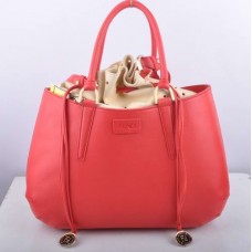 Sac Fendi B Fab grand modèle à poignée supérieure en cuir de daim rouge pastèque