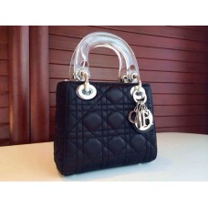 Réplique de sac à main Dior Lady en cuir noir