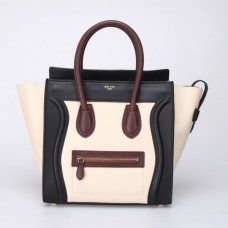 Sac cabas Céline grand format noir et blanc pour vin