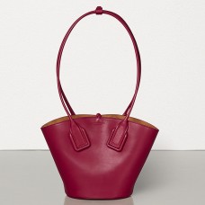 Petit sac cabas Bottega Veneta en cuir de veau amarante