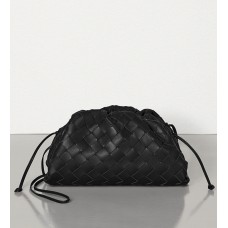 Bottega Veneta Pochette The Pouch 20 En Cuir D'agneau Intrecciato Noir