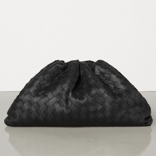 Bottega Veneta Pochette The Pouch En Cuir Intrecciato Noir