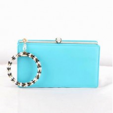 Bvlgari Serpenti Original Pochette encadrée en cuir Bleu ciel 82121 Bvlgari Serpenti Original Pochette encadrée en cuir Bleu ciel 82121