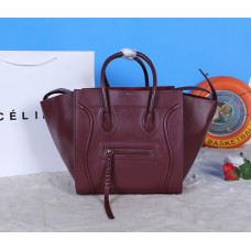 Sac Celine Boston en cuir de veau bordeaux