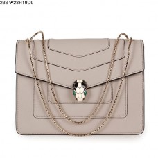Sac Bvlgari Serpenti GM en cuir de veau gris Sac Bvlgari Serpenti GM en cuir de veau gris