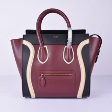 Sac cabas Céline grand format noir, bordeaux et blanc