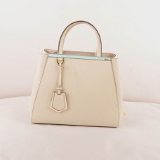 Sac Fendi 2jours beige à veines croisées en cuir, petit modèle