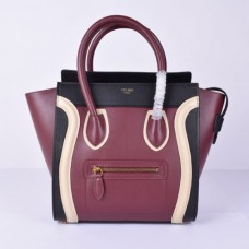 Sac cabas moyen Céline noir, bordeaux et blanc