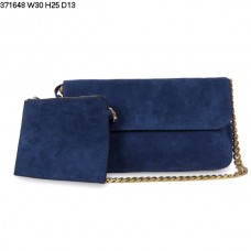 Sac bandoulière Celine Gourmette en daim bleu saphir 371648