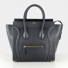 Sac cabas Céline grand format en cuir de serpent noir
