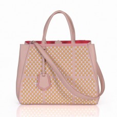 Sac Fendi 2Jours en cuir rose Ferrari Clinch Bolt