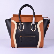 Sac cabas Céline grand format noir, marron et blanc