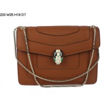 Sac bandoulière Bvlgari Serpenti GM en cuir de veau jaune terre 233