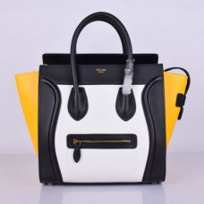 Sac cabas Céline grand format noir, blanc et jaune
