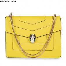 Sac Bvlgari Serpenti GM en cuir de veau jaune Sac Bvlgari Serpenti GM en cuir de veau jaune