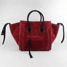 Sacs Boston en daim rouge et noir Céline