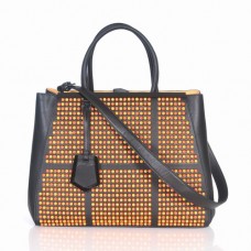 Sac Fendi 2Jours en cuir jaune Ferrari Clinch Bolt