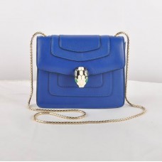 Sac bandoulière Bvlgari Serpenti Original en cuir bleu 604