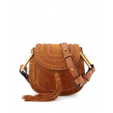Sac bandoulière mini en daim caramel Chloe Hudson
