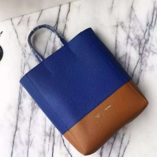 Sac Céline Bi Cabas petit modèle en cuir bleu/marron