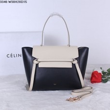Sac banane Céline en cuir de veau naturel noir crème