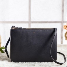 Sac bandoulière Celine Large Trio en cuir de veau noir