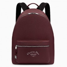 Sac à dos Dior Rider en cuir de veau bordeaux