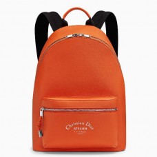 Sac à dos Dior Rider en cuir de veau orange