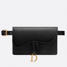 Sac banane Dior en veau noir