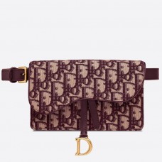 Sac banane Dior Bordeaux Oblique Saddle