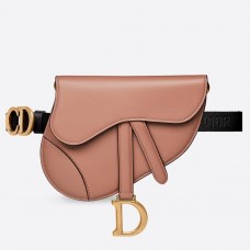 Sac banane Dior Saddle en veau lisse poudré