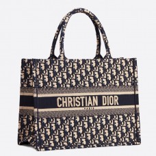 Sac cabas Dior petit format en toile bleue oblique
