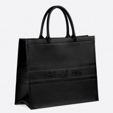 Sac cabas Dior Book en cuir de veau lisse noir