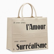 Sac cabas Dior Surréalisme en veau imprimé blanc