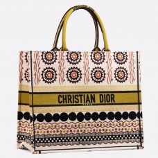 Sac cabas Dior Book en toile à motif géométrique multicolore