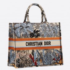Sac Cabas Dior Book En Toile De Jouy Bleu Denim Tropicalia