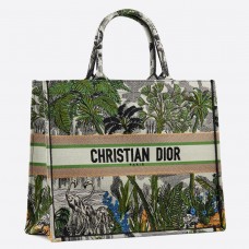 Sac Cabas Dior Book En Toile De Jouy Verte Tropicalia