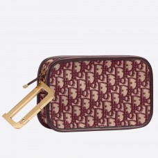 Pochette Dior Diorquake en toile Dior Oblique bordeaux