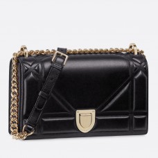 Sac Dior Diorama en agneau noir avec grand motif cannage