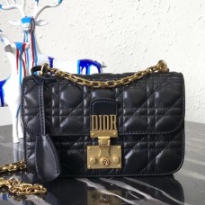 Sac Dior Dioraddict petit modèle à rabat en agneau noir