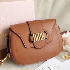 Sacoche Dior D-Fence Saddle en cuir de veau marron
