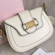 Sacoche Dior D-Fence Saddle en cuir de veau blanc