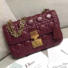 Sac à rabat Dior Dioraddict en agneau bordeaux