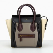 Sac cabas Céline moyen gris, noir et blanc