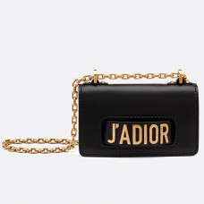 Sac à rabat Dior Mini J'Adior en cuir de veau noir