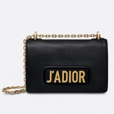 Sac à rabat Dior J'Adior en cuir de veau noir