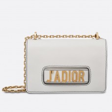 Sac à rabat Dior J'Adior en cuir de veau blanc