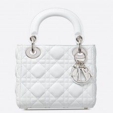 Sac Lady Dior Mini Chain en agneau blanc