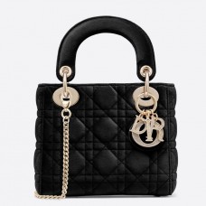 Sac Lady Dior Mini en velours noir avec chaîne