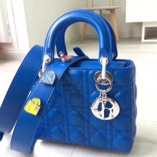 Sac Dior My Lady Dior en agneau bleu